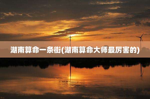 湖南算命一条街(湖南算命大师最厉害的)