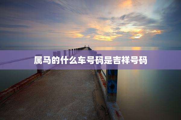 属马的什么车号码是吉祥号码