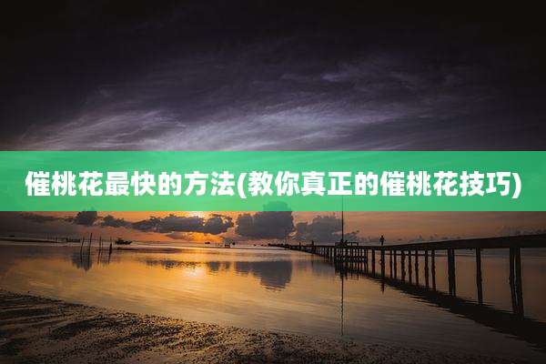 催桃花最快的方法(教你真正的催桃花技巧)