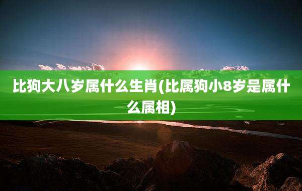 比狗大八岁属什么生肖(比属狗小8岁是属什么属相)