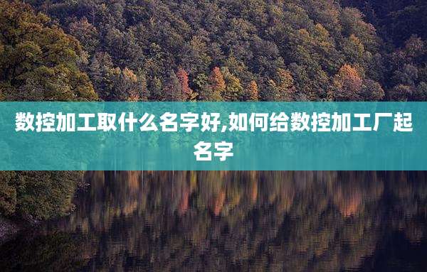 数控加工取什么名字好,如何给数控加工厂起名字