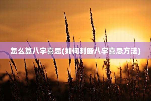 怎么算八字喜忌(如何判断八字喜忌方法)