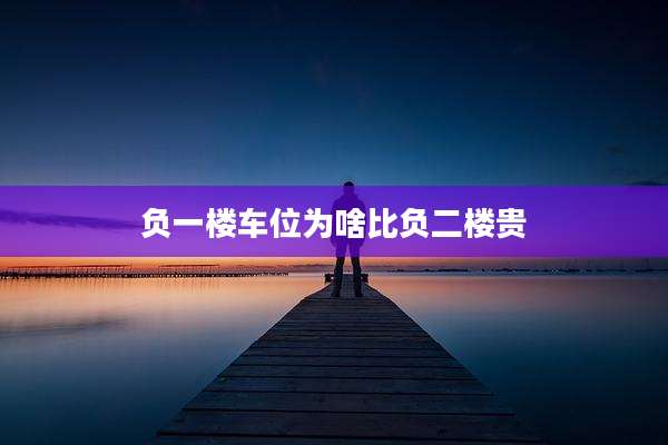 负一楼车位为啥比负二楼贵