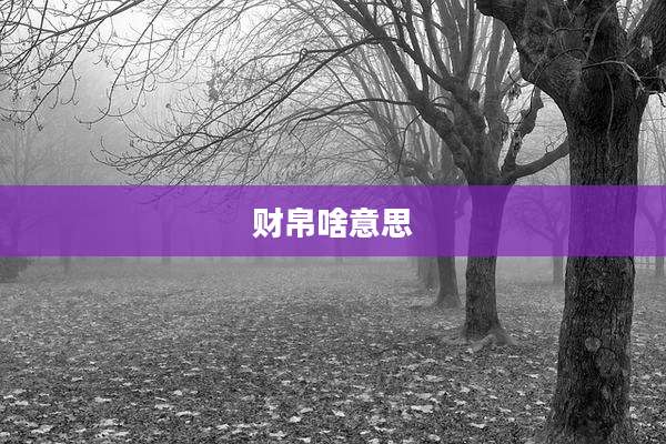 财帛啥意思