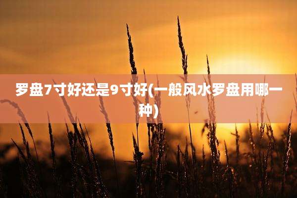 罗盘7寸好还是9寸好(一般风水罗盘用哪一种)