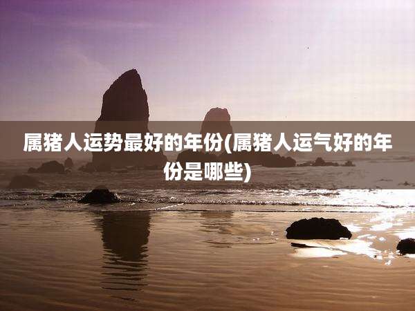属猪人运势最好的年份(属猪人运气好的年份是哪些)