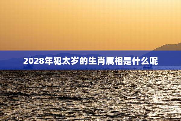 2028年犯太岁的生肖属相是什么呢