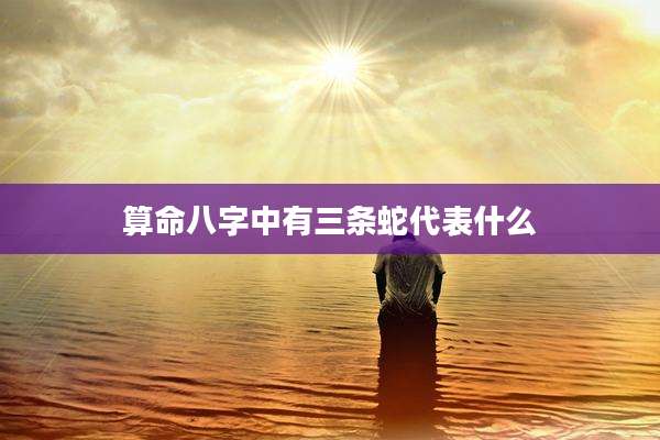 算命八字中有三条蛇代表什么