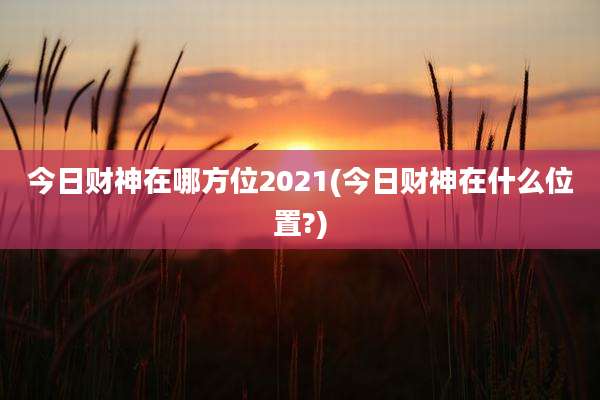 今日财神在哪方位2021(今日财神在什么位置?)