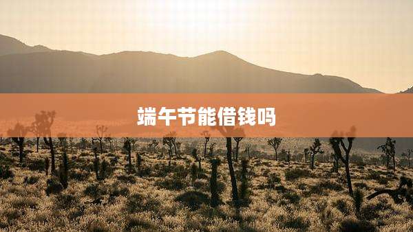 端午节能借钱吗
