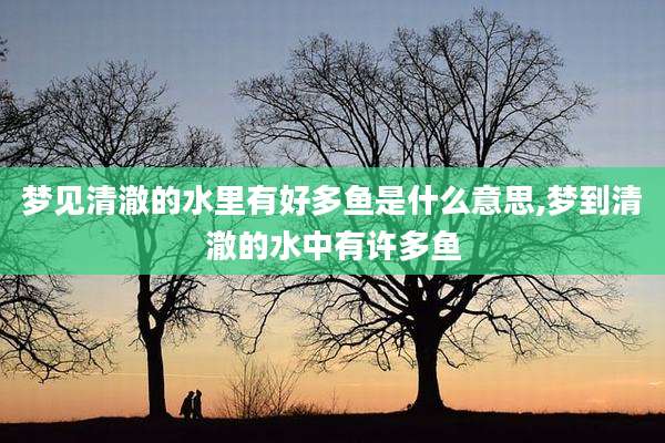 梦见清澈的水里有好多鱼是什么意思,梦到清澈的水中有许多鱼