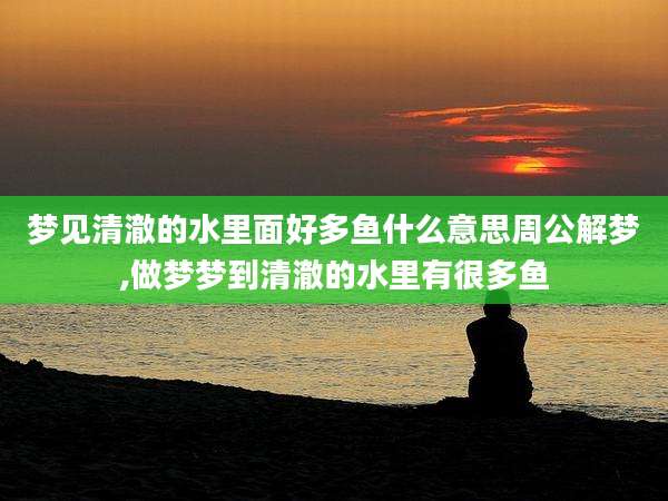 梦见清澈的水里面好多鱼什么意思周公解梦,做梦梦到清澈的水里有很多鱼