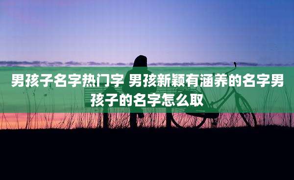 男孩子名字热门字 男孩新颖有涵养的名字男孩子的名字怎么取
