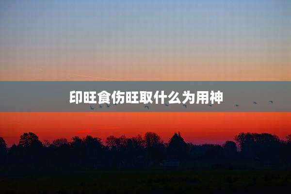 印旺食伤旺取什么为用神