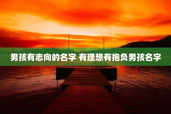 男孩有志向的名字 有理想有抱负男孩名字