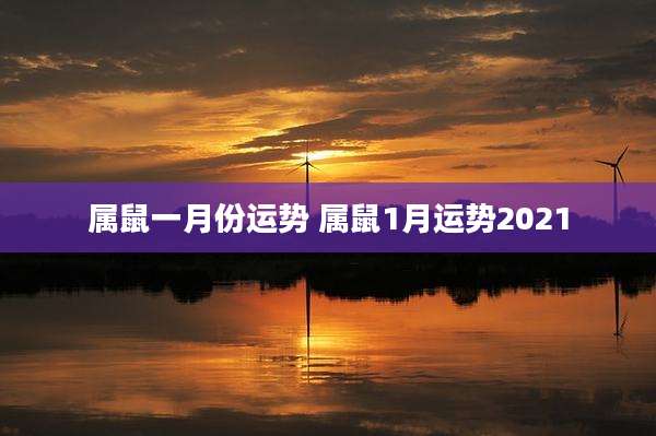 属鼠一月份运势 属鼠1月运势2021