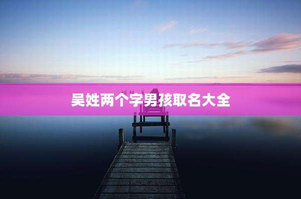 吴姓两个字男孩取名大全