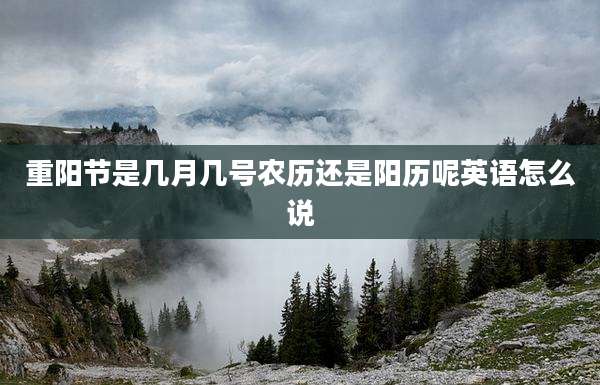 重阳节是几月几号农历还是阳历呢英语怎么说