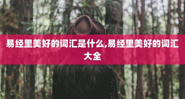 易经里美好的词汇是什么,易经里美好的词汇大全