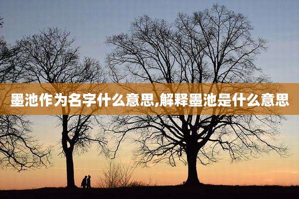 墨池作为名字什么意思,解释墨池是什么意思