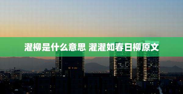 濯柳是什么意思 濯濯如春日柳原文