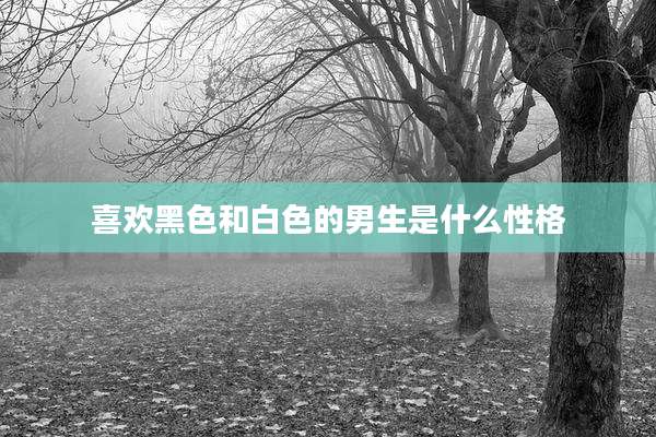 喜欢黑色和白色的男生是什么性格