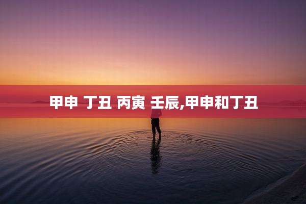 甲申 丁丑 丙寅 壬辰,甲申和丁丑