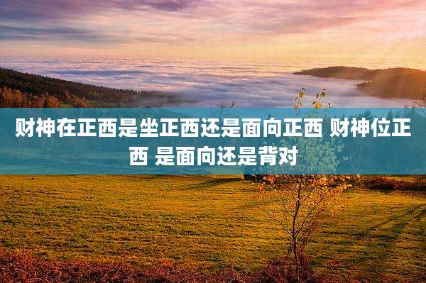 财神在正西是坐正西还是面向正西 财神位正西 是面向还是背对