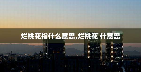 烂桃花指什么意思,烂桃花 什意思
