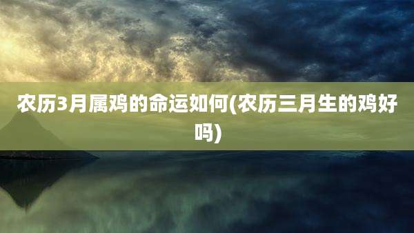 农历3月属鸡的命运如何(农历三月生的鸡好吗)