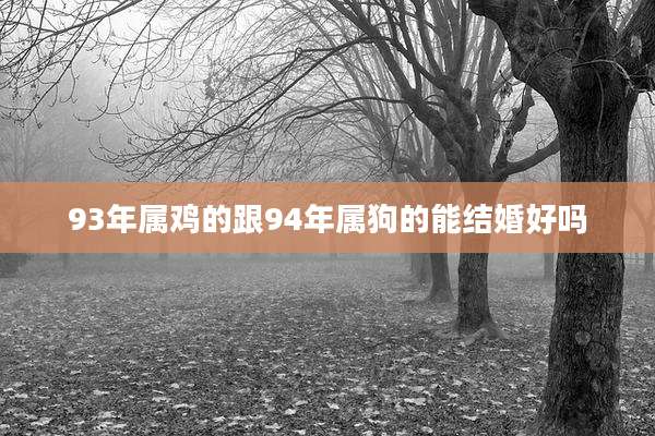 93年属鸡的跟94年属狗的能结婚好吗