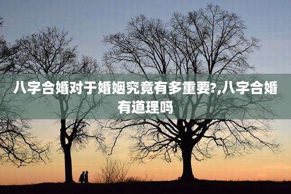 八字合婚对于婚姻究竟有多重要?,八字合婚有道理吗