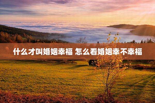 什么才叫婚姻幸福 怎么看婚姻幸不幸福