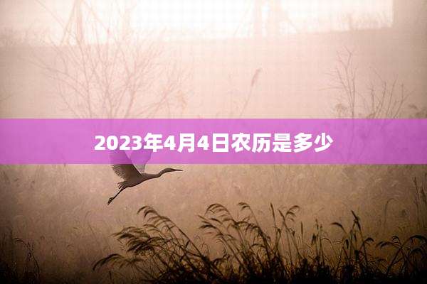 2023年4月4日农历是多少