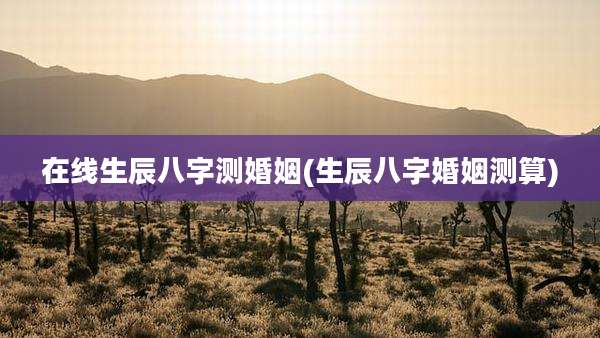 在线生辰八字测婚姻(生辰八字婚姻测算)