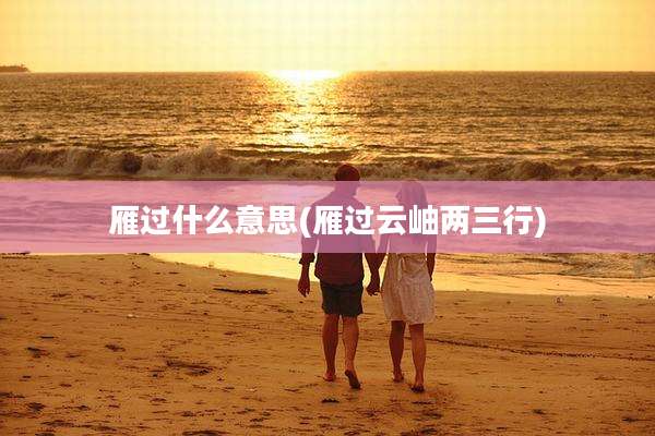 雁过什么意思(雁过云岫两三行)