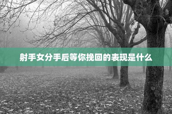 射手女分手后等你挽回的表现是什么