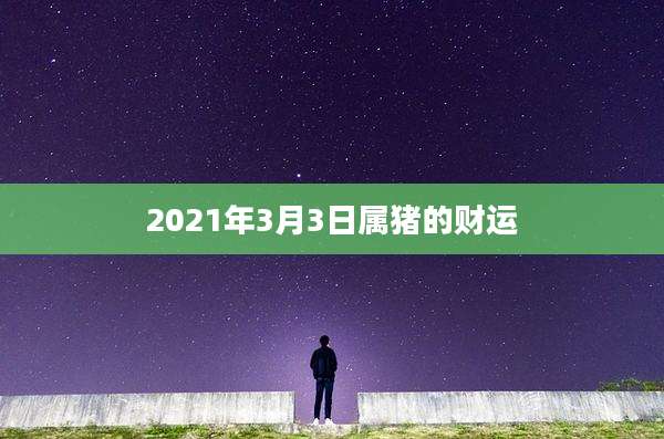 2021年3月3日属猪的财运