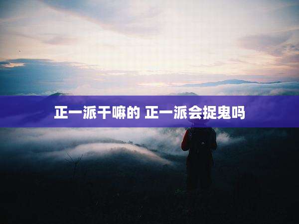 正一派干嘛的 正一派会捉鬼吗