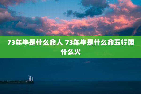 73年牛是什么命人 73年牛是什么命五行属什么火
