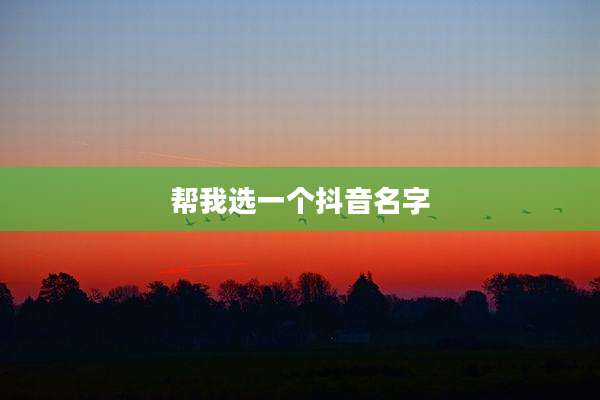 帮我选一个抖音名字