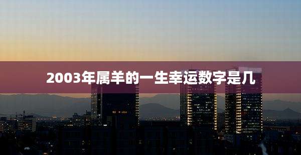 2003年属羊的一生幸运数字是几