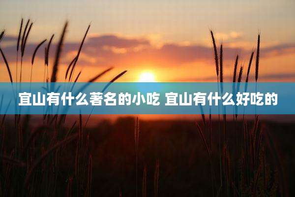 宜山有什么著名的小吃 宜山有什么好吃的