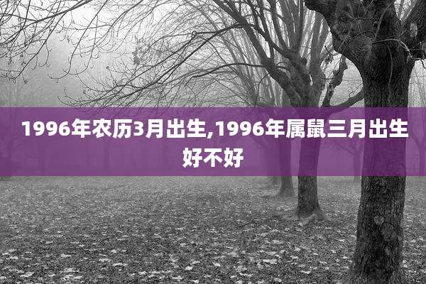 1996年农历3月出生,1996年属鼠三月出生好不好