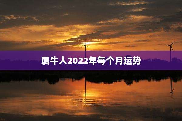 属牛人2022年每个月运势