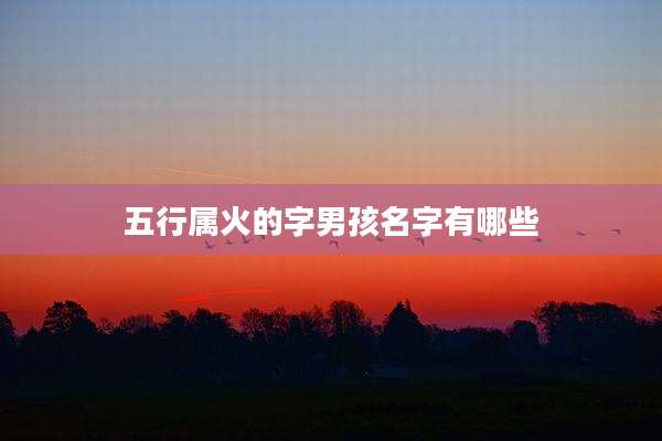 五行属火的字男孩名字有哪些
