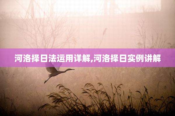 河洛择日法运用详解,河洛择日实例讲解