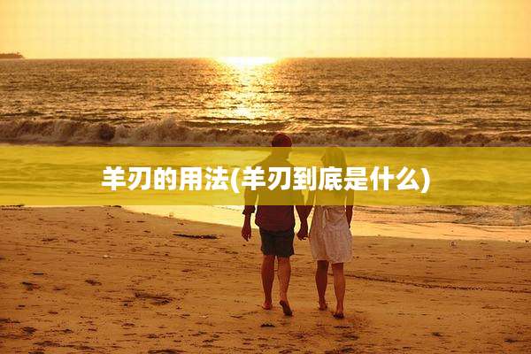 羊刃的用法(羊刃到底是什么)