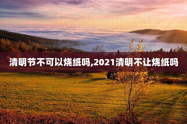 清明节不可以烧纸吗,2021清明不让烧纸吗
