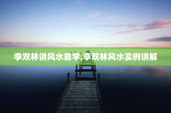 李双林讲风水易学,李双林风水实例讲解